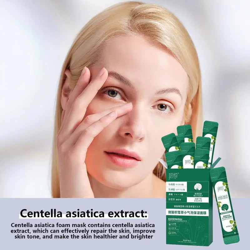 12Pcs/box Centella Asiatica Bubble Face Mask: Purifying, Hydrating, and Oil Control for Moisturized Skin #W0